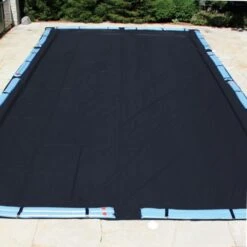 Doheny's Solid Winter Cover For 20x44 Ft Rectangular Pools, 10 Year Warranty, With 16 Water Bags