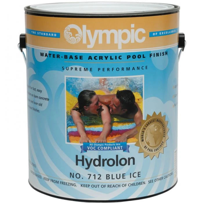 Olympic Hydrolon Water-Based Acrylic Pool Finish 1 Gallon, Blue Ice