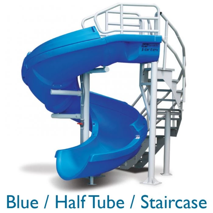 SR Smith Vortex Pool Slide, Full Tube With Staircase, Blue - Image 2