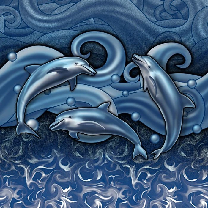 Ocean Blue Beaded Pool Liner, 54 In Wall, 15x30 Ft Oval, 25 Gauge, Dolphin Key