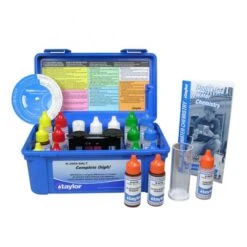 Taylor 2000 Complete Salt Water Test Kit, Free & Total Chlorine, Salt (Sodium Chloride), Total Bromine, PH, Total Alkalinity, Cyanuric Acid, And Calcium Hardness (Hi Range)